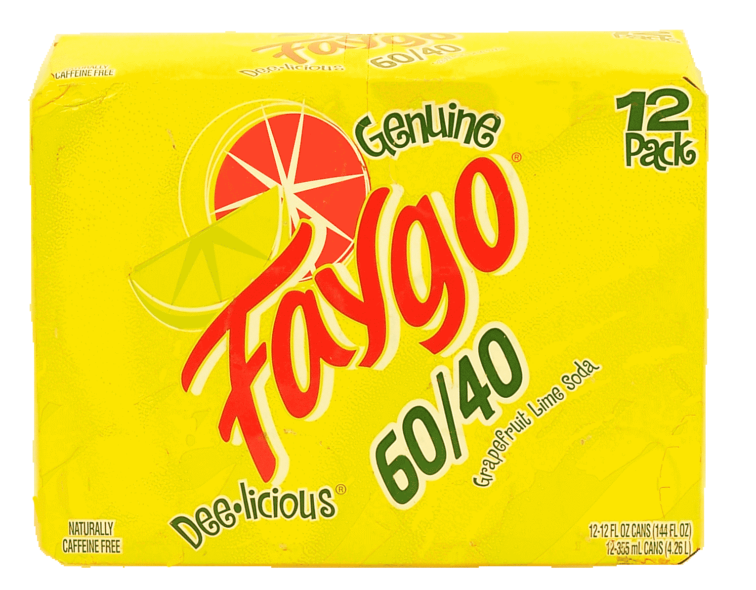 Faygo 60 / 40 grapefruit lime soda pop, 12 12-fl. oz. cans Full-Size Picture